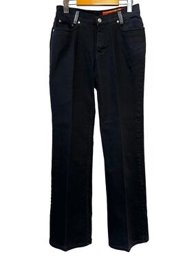 Y2K LAWMAN Black Rhinestone Bootcut Glam Western Jeans